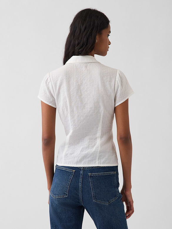 Fitted Cap-Sleeve Shirt