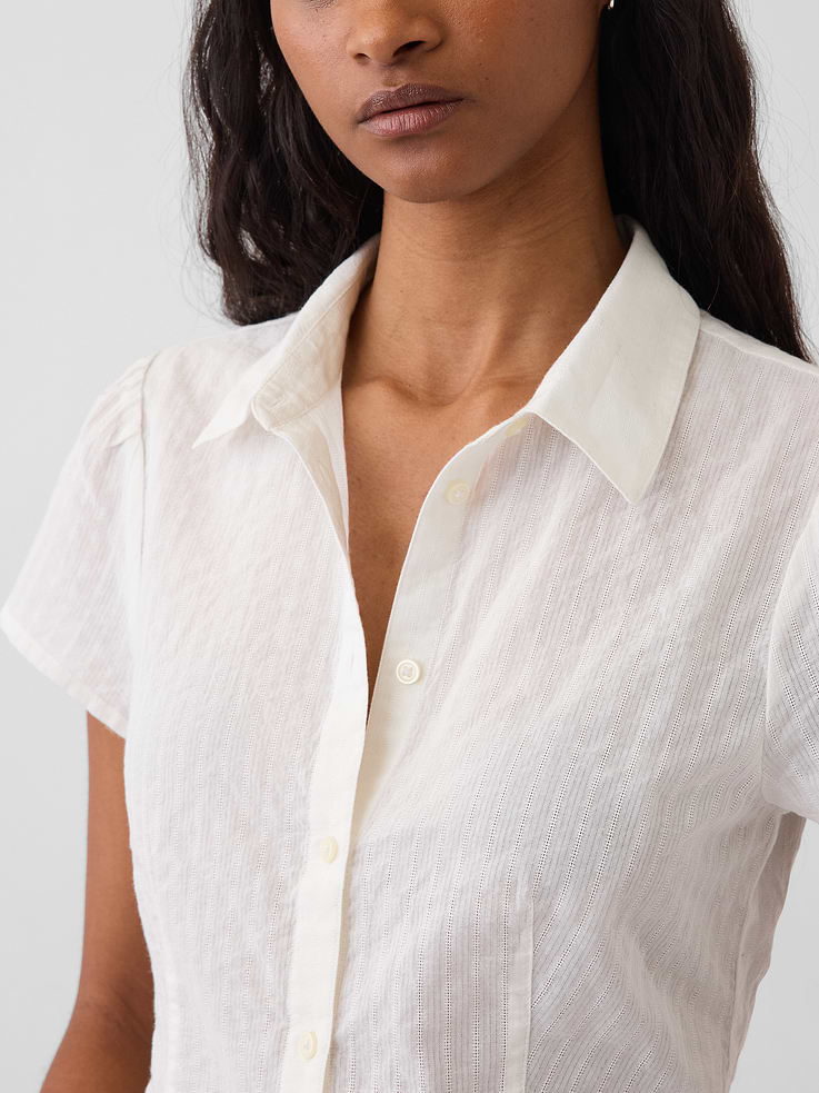 Image number 4 showing, Fitted Cap-Sleeve Shirt