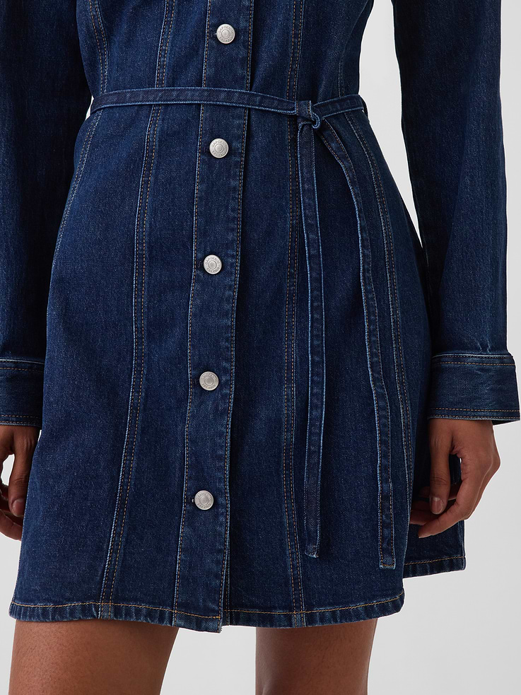 Image number 4 showing, Denim Belted Mini Dress