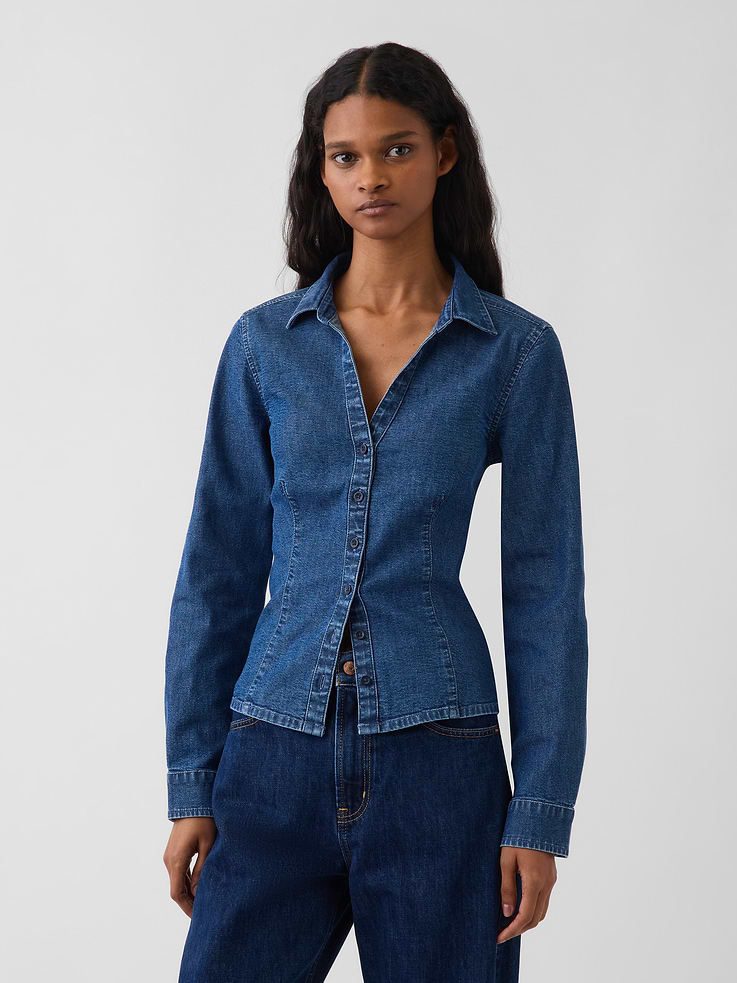 Image number 1 showing, Denim Fitted Shirt