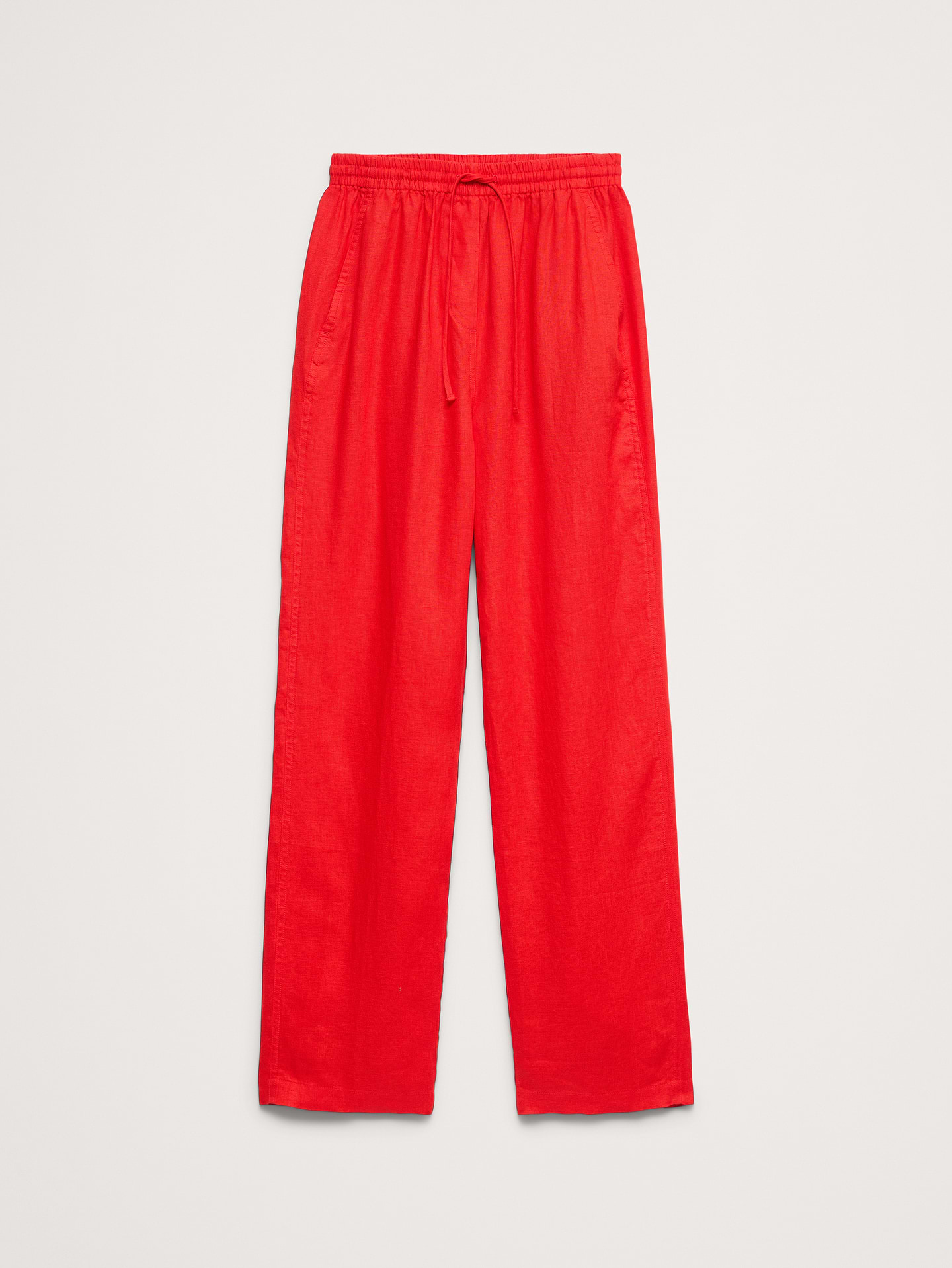 L'image numéro 4 présente Pantalon droit à taille extensible en lin Escapade