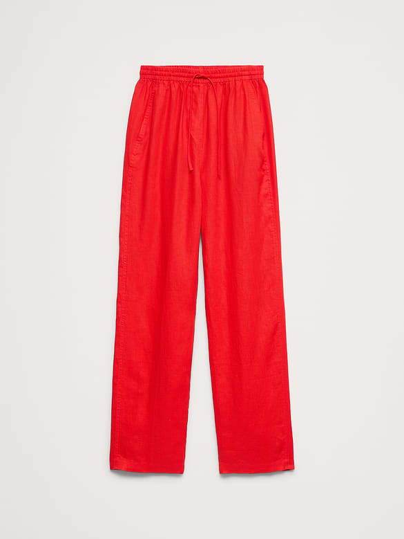 The Getaway Straight-Leg Pull-On Pant in Linen