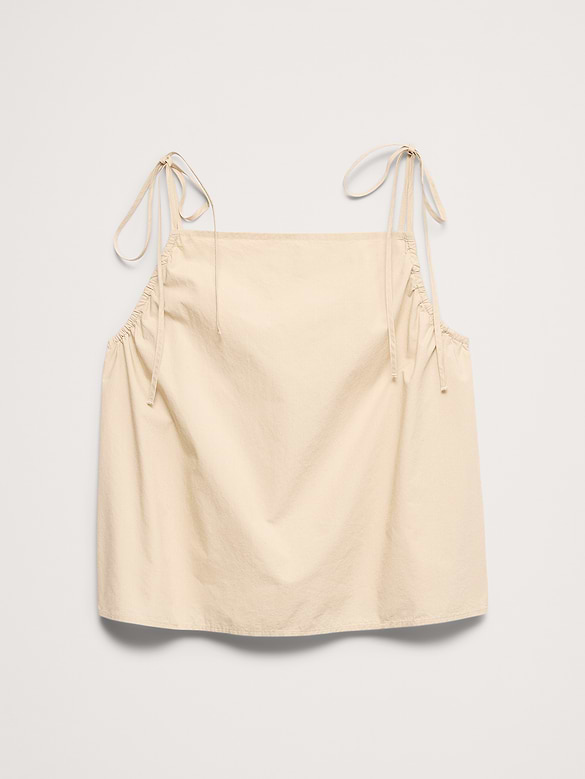 Cotton Poplin Tie-Strap Tank