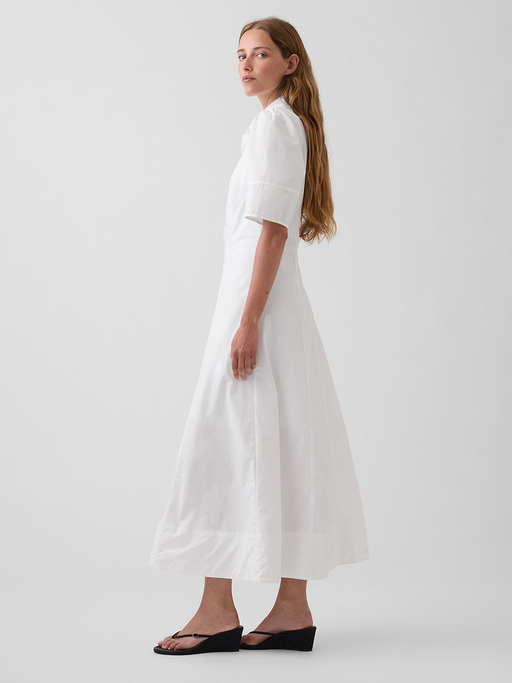 Image number 3 showing, Barrel-Sleeve Maxi Shirtdress