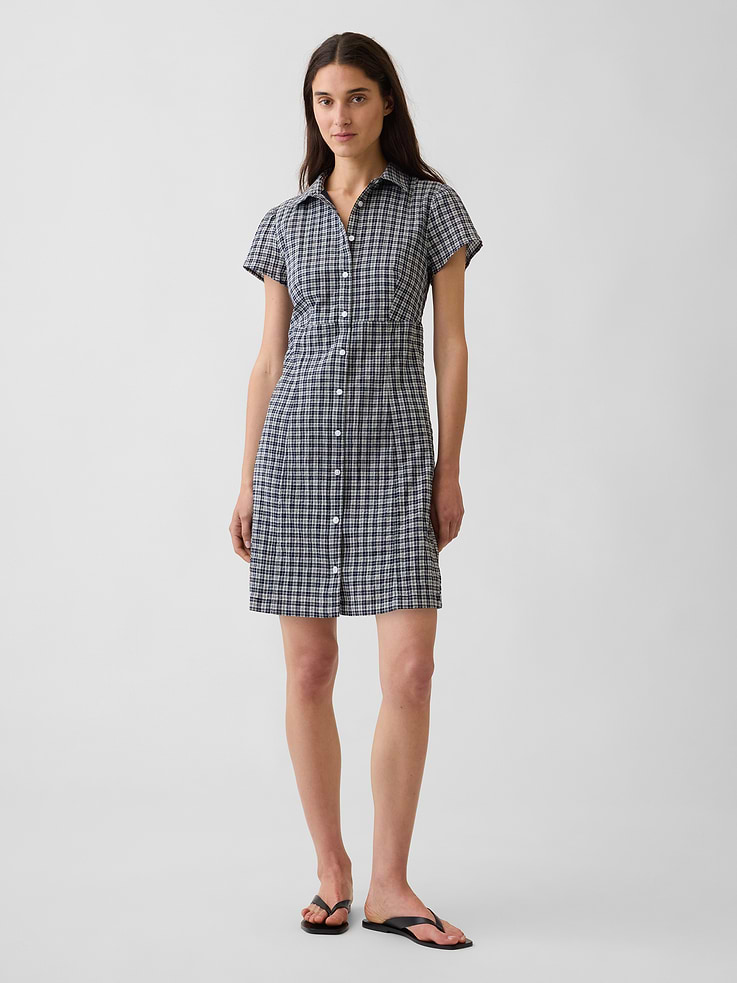Image number 1 showing, Empire-Waist Mini Shirtdress