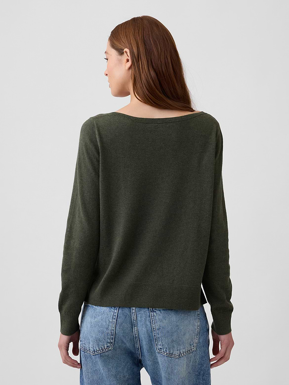 Relaxed Jersey Boatneck Sweater