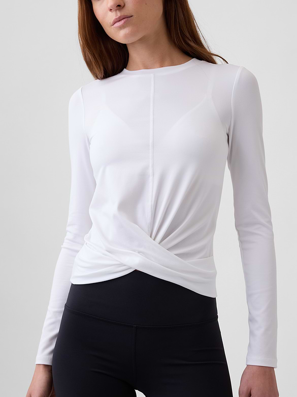 GapFit Brushed Jersey Crossover Top
