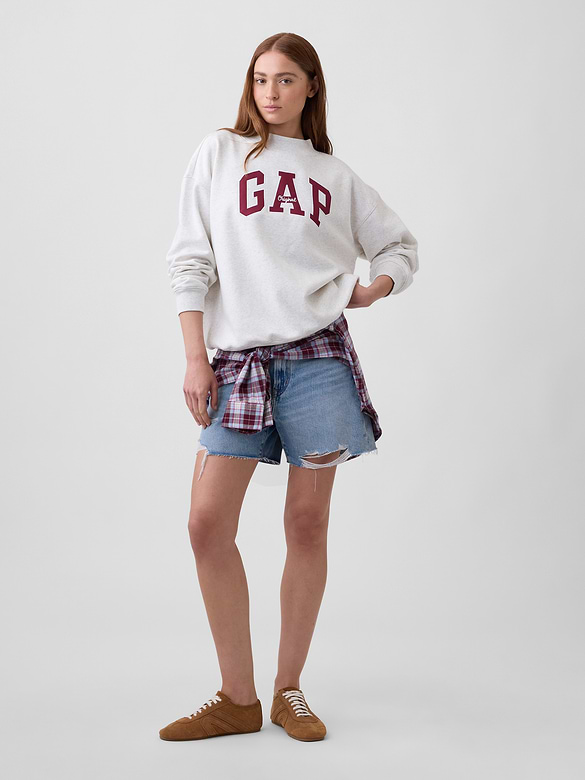 Oversized Gap Logo Mockneck Tunic Sweatshirt