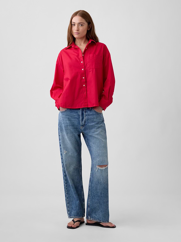 Oversized Shirt in Poplin