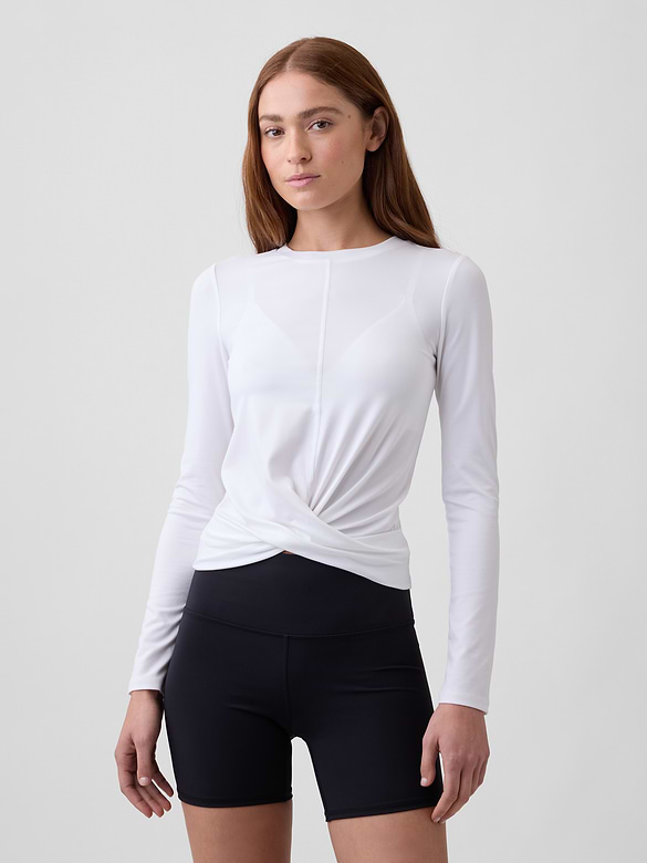 GapFit Brushed Jersey Crossover Top