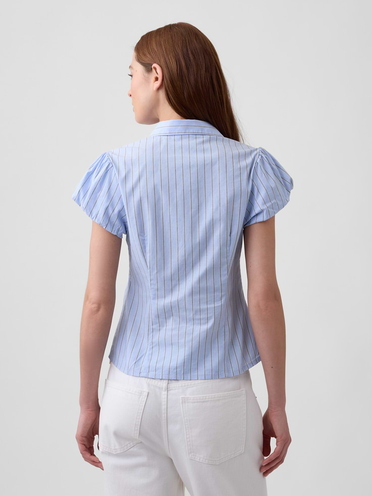 Image number 2 showing, Poplin Puff Sleeve Shirt
