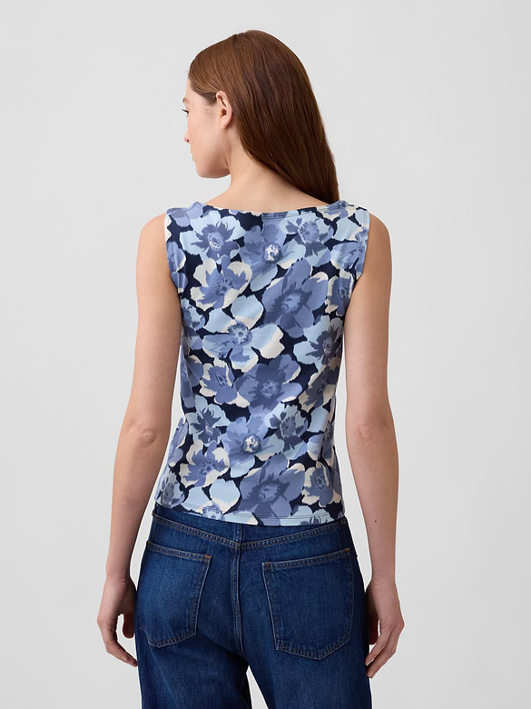 Sleeveless Boatneck Tank Top