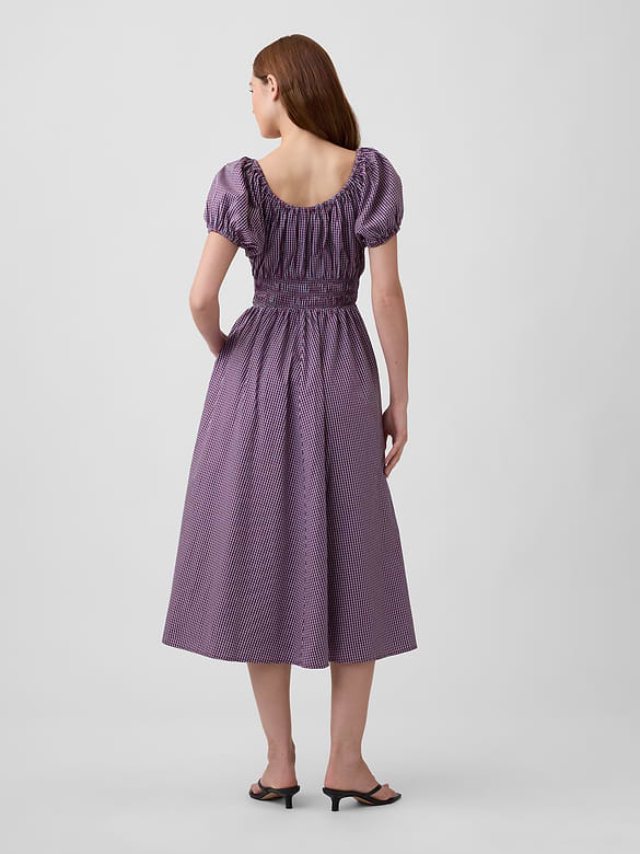 Puff Sleeve V-Neck Maxi Dress