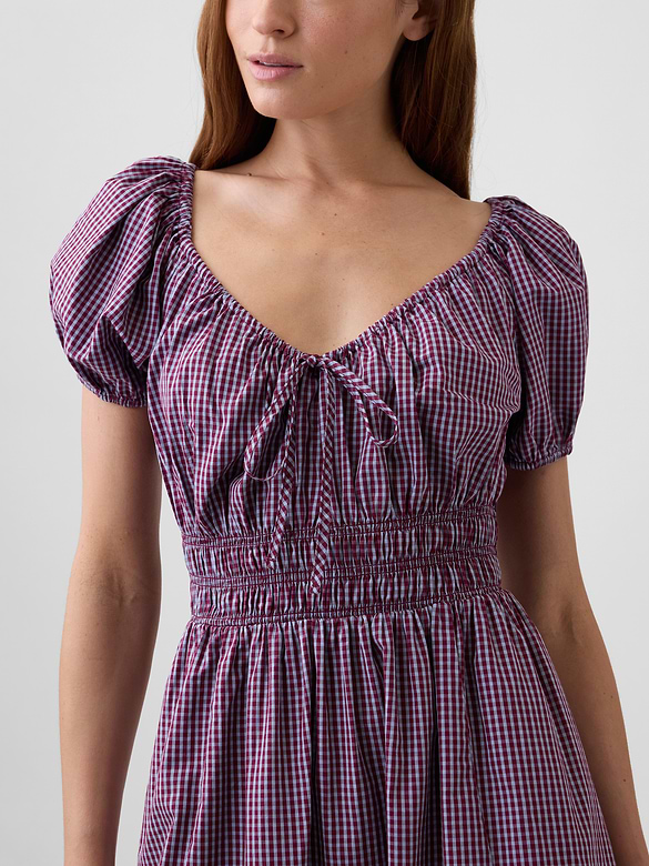 Puff Sleeve V-Neck Maxi Dress