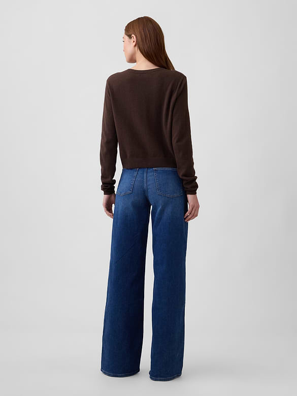 Mid Rise Wide-Leg Sweatpant Jeans