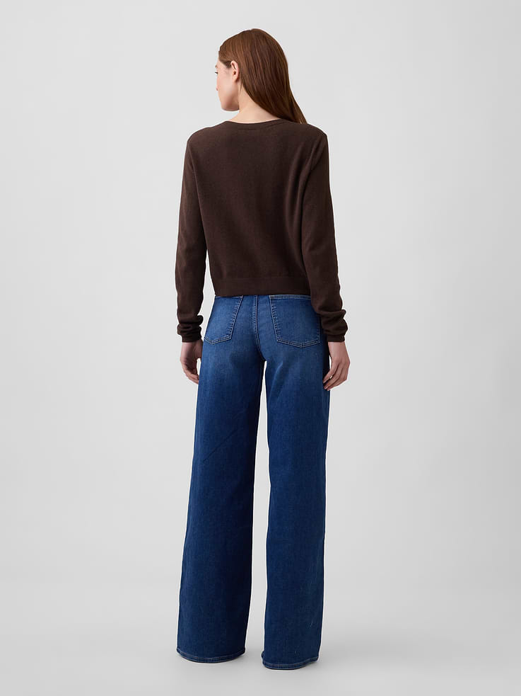 Image number 4 showing, Mid Rise Wide-Leg Sweatpant Jeans