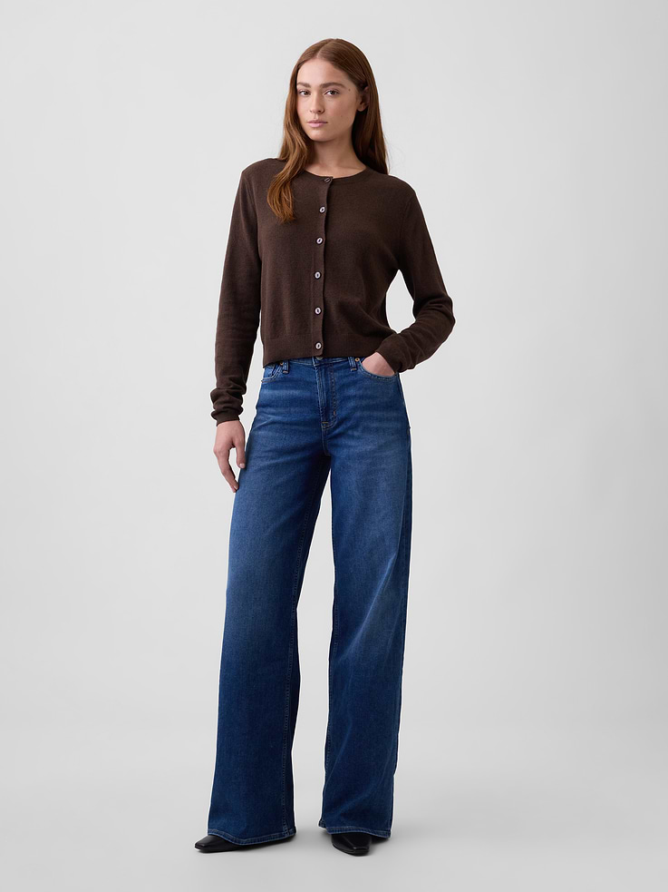 Image number 1 showing, Mid Rise Wide-Leg Sweatpant Jeans