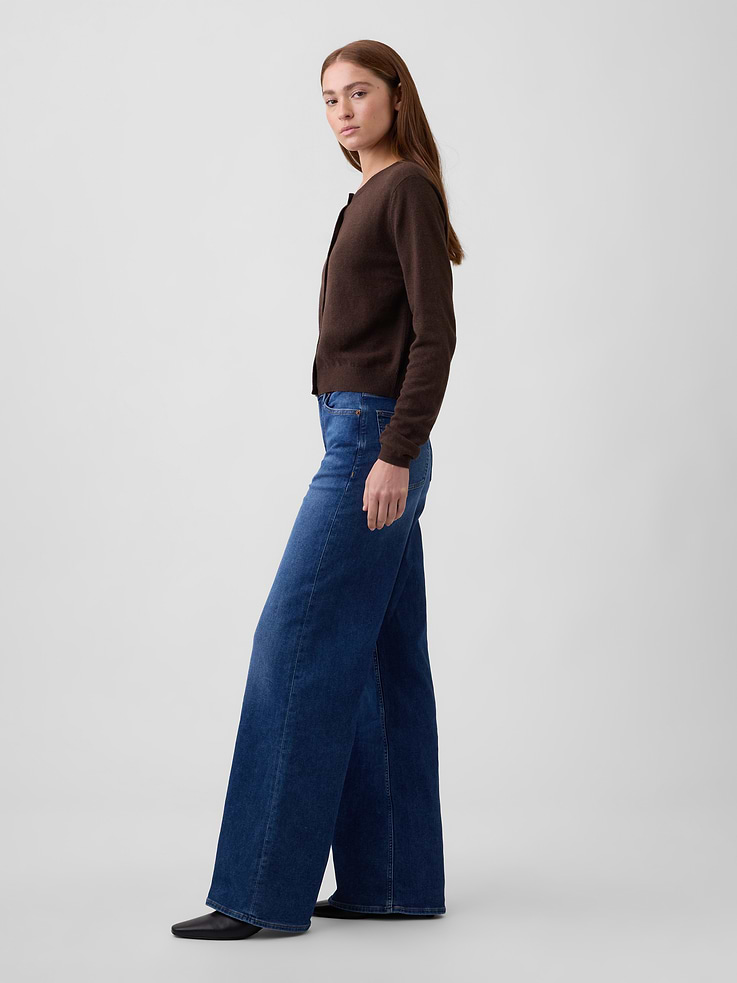 Image number 3 showing, Mid Rise Wide-Leg Sweatpant Jeans