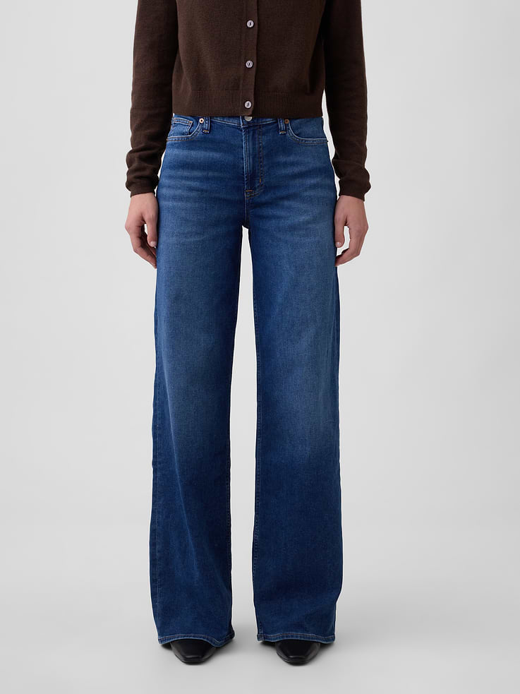Image number 2 showing, Mid Rise Wide-Leg Sweatpant Jeans