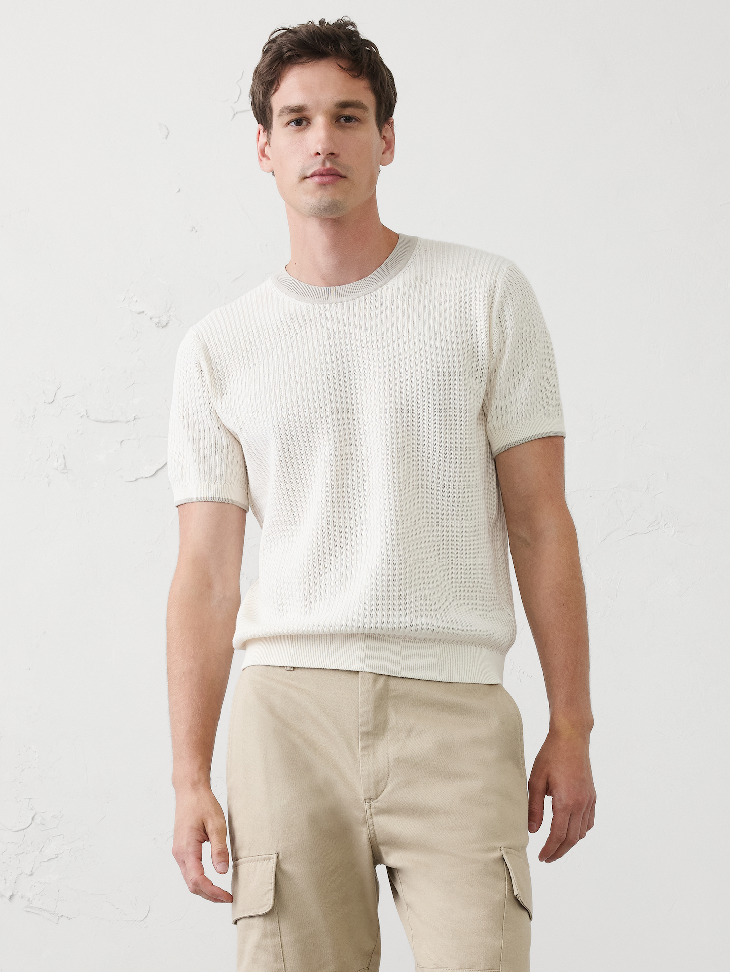 Image number 1 showing, Contrast-Collar Sweater Top