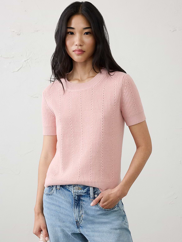 Cotton Ribbed Textured Sweater