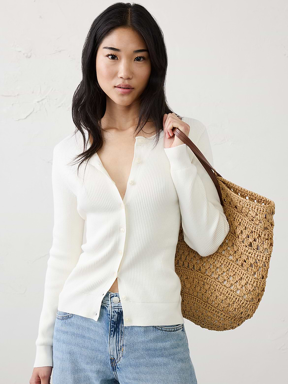 Ribbed Cardigan Sweater