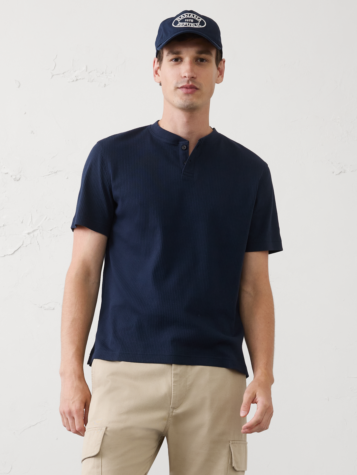 Image number 1 showing, Standard-Fit Light Pointelle Henley
