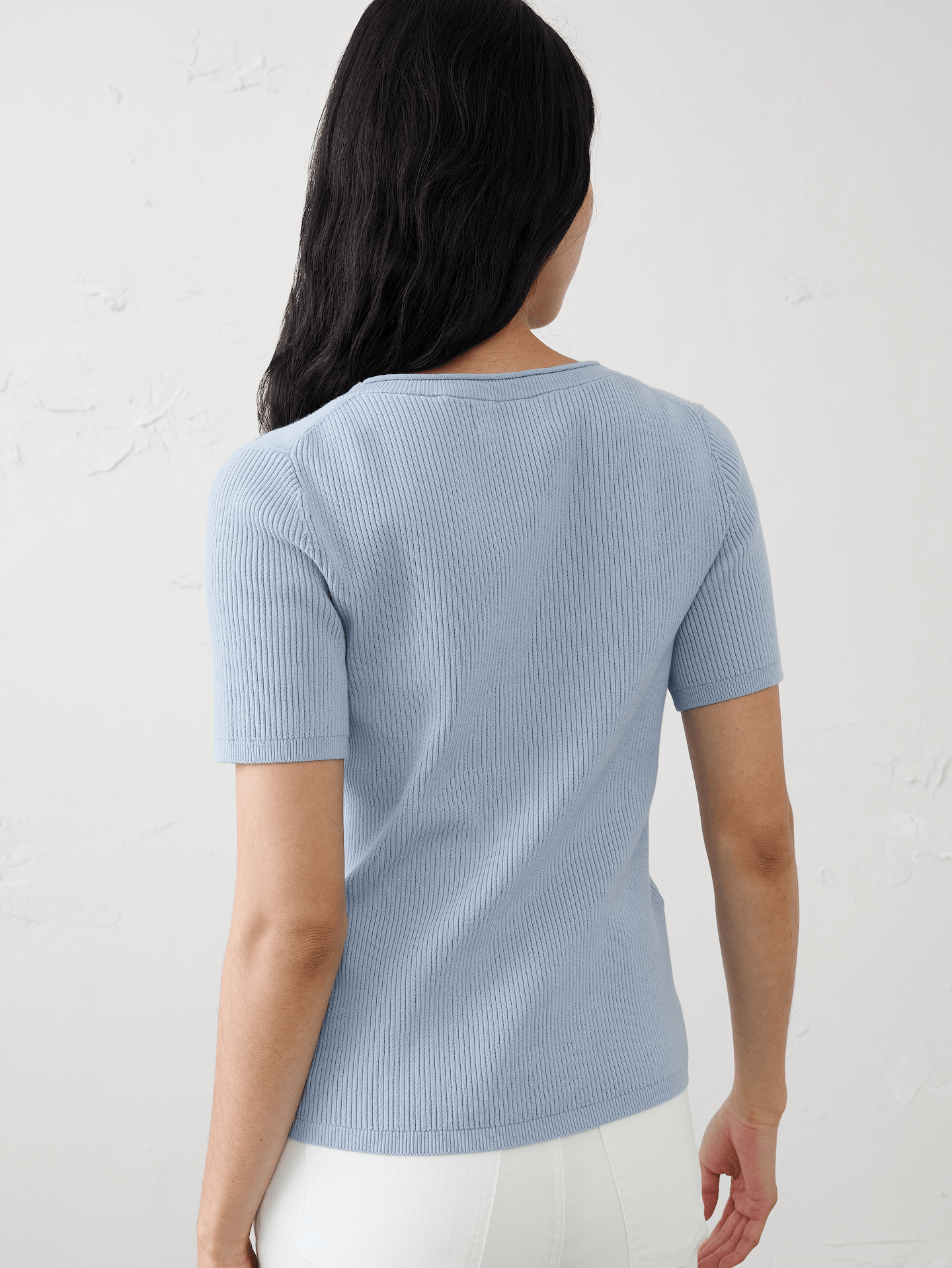 Image number 2 showing, Cotton Ribbed Scoop-Neck Sweater