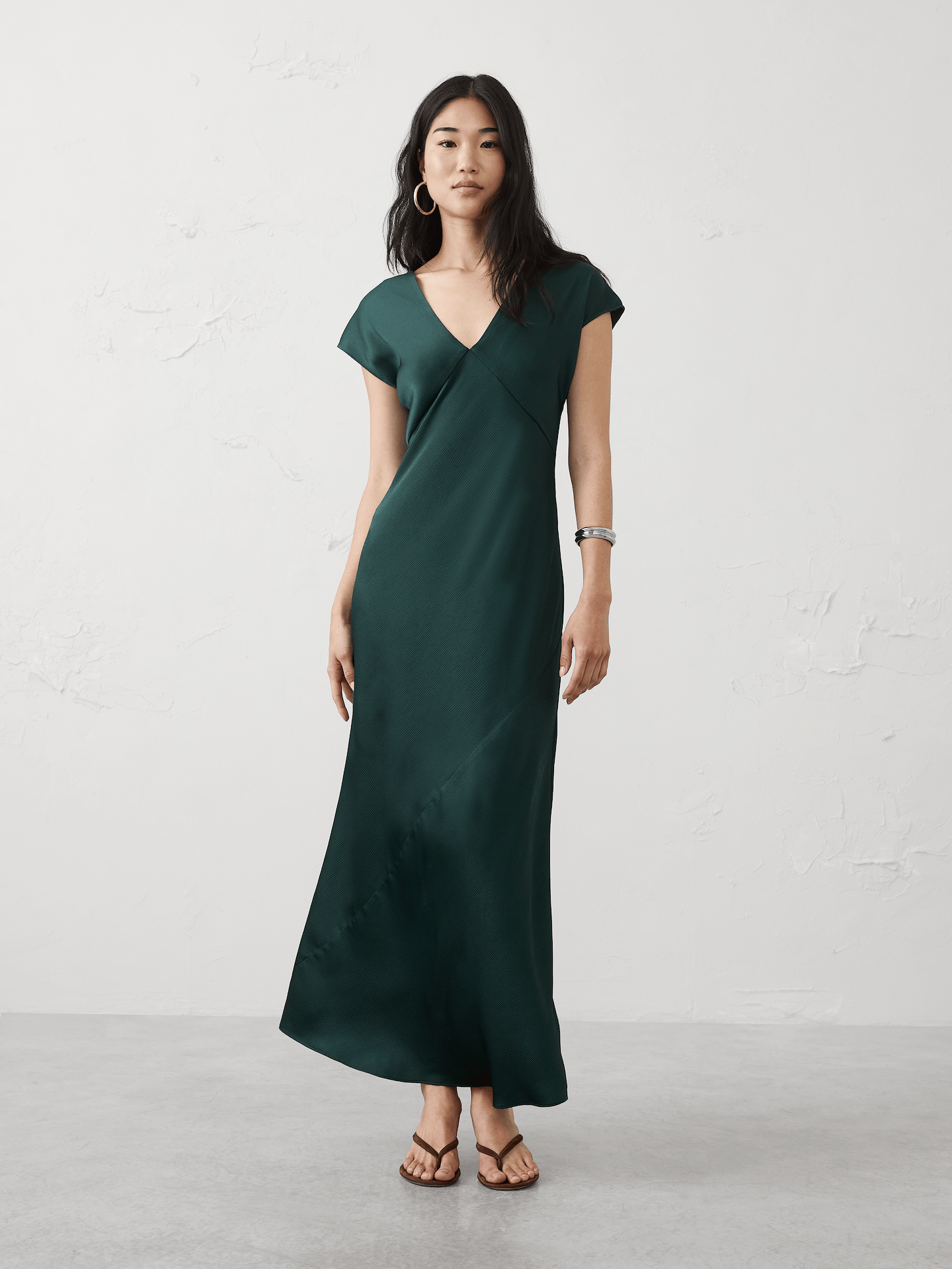 Image number 1 showing, Flutter-Sleeve Maxi Dress
