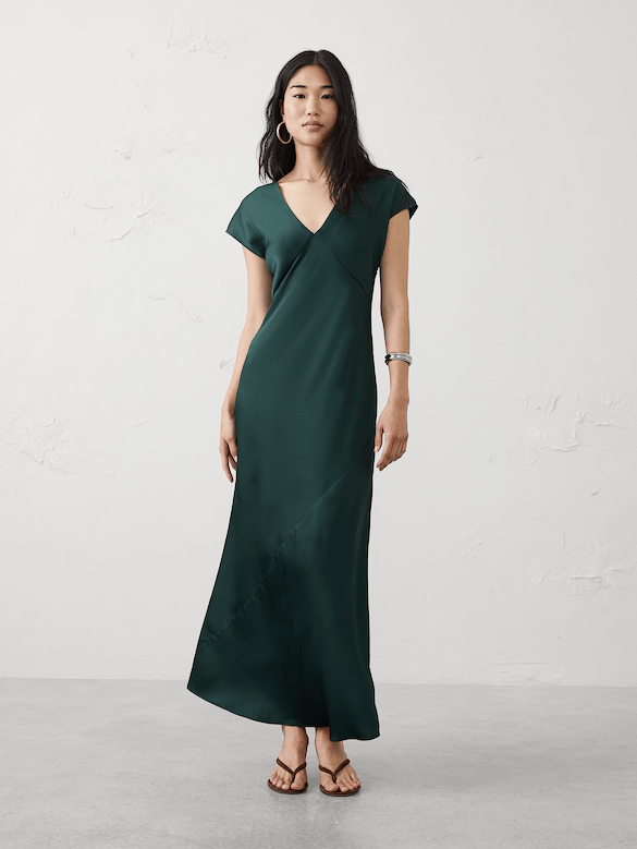 Flutter-Sleeve Maxi Dress