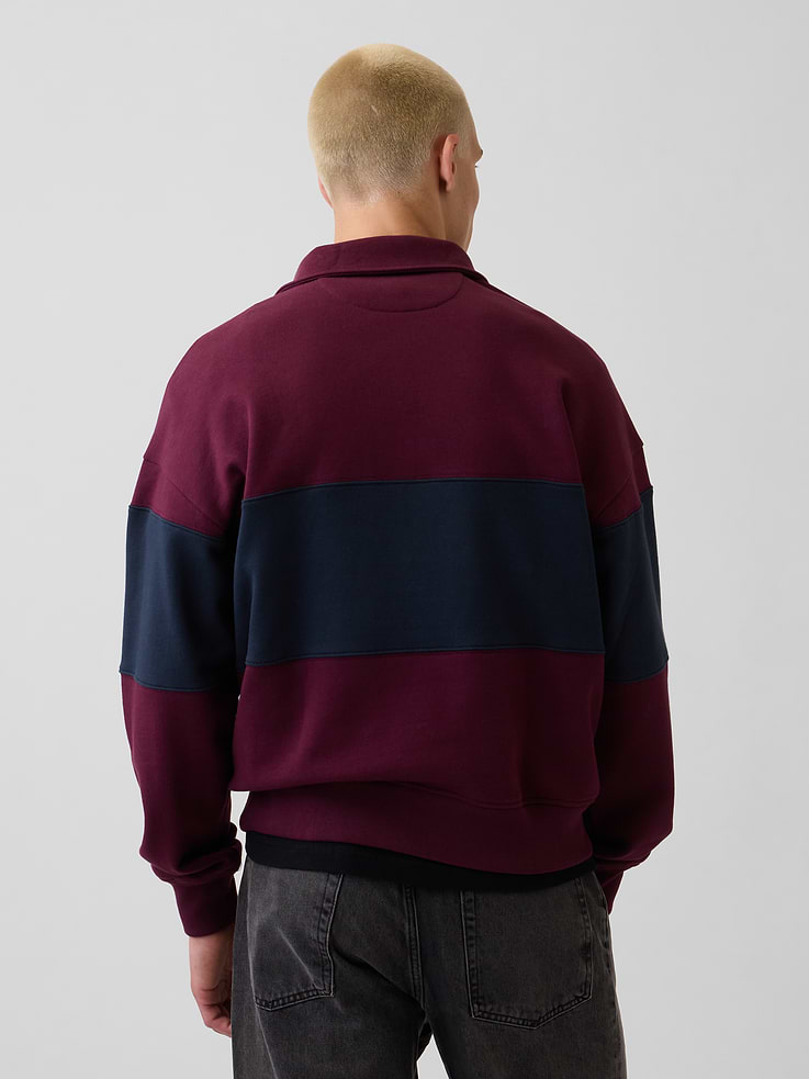 Image number 3 showing, Heavyweight Oversized Stripe Half-Zip Pullover