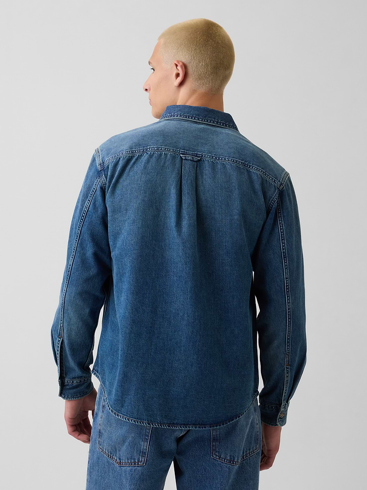 Image number 3 showing, UltraSoft Denim Relaxed Utility Shirt