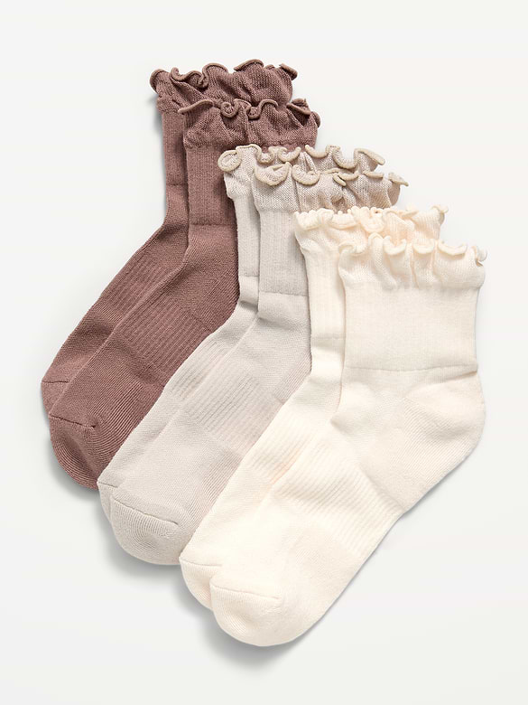 Ruffled Athletic Socks 3-Pack