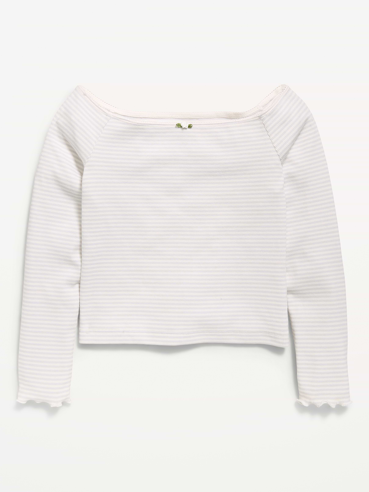Image number 1 showing, Fitted Off-Shoulder Ribbed Top for Girls