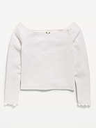 Image number 1 showing, Fitted Off-Shoulder Ribbed Top for Girls