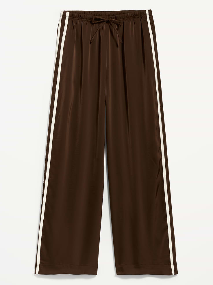 L'image numéro 1 présente Pantalon d’entraînement à taille haute en satin