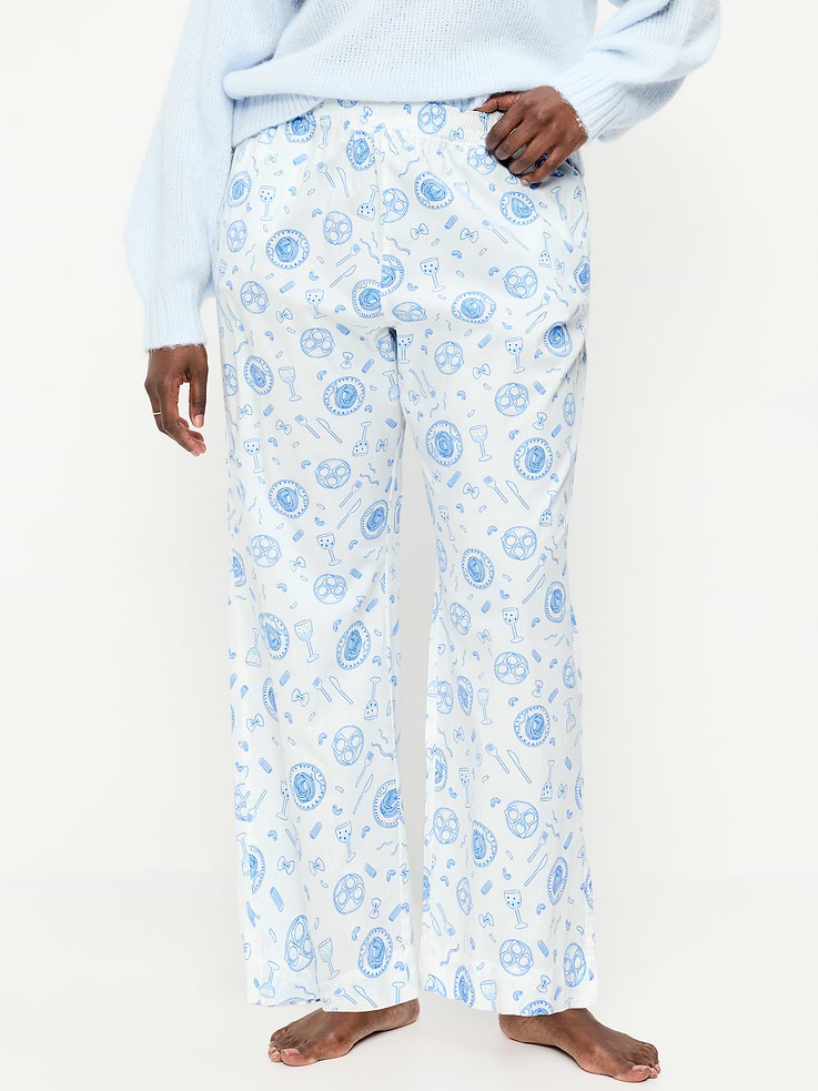 L'image numéro 5 présente Pantalon de pyjama à taille haute en popeline