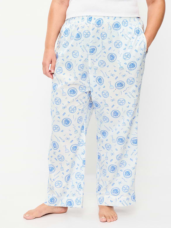 High-Waisted Poplin Pajama Pant