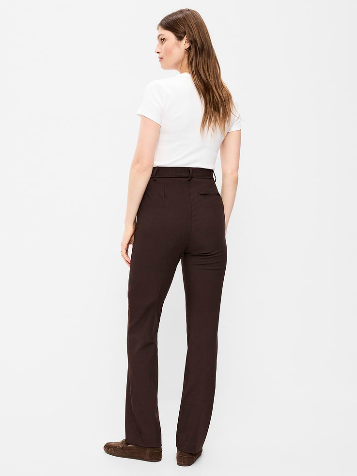 Image number 3 showing, Extra High-Waisted Straight-Leg Twill Pants