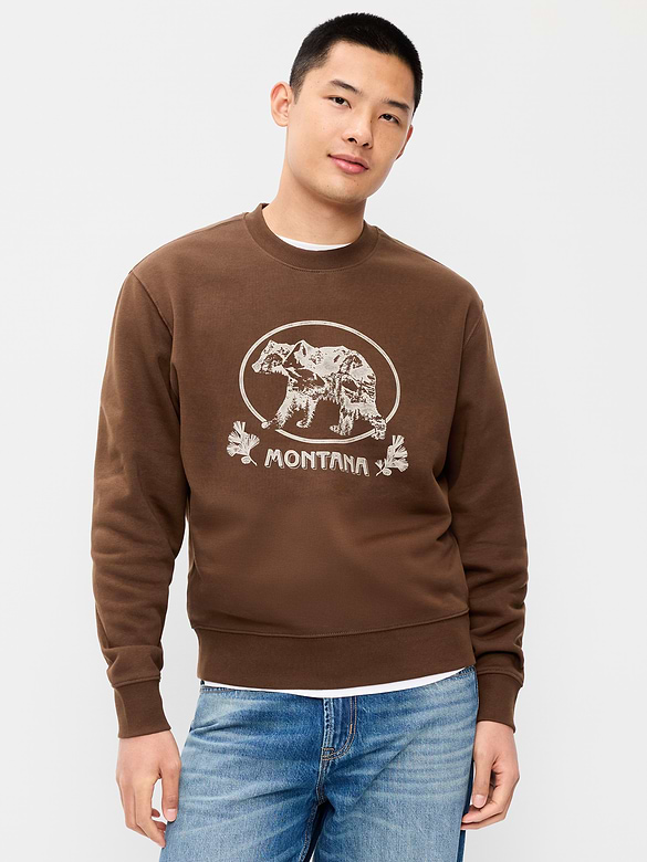 Oversized Graphic Crew-Neck Sweatshirt