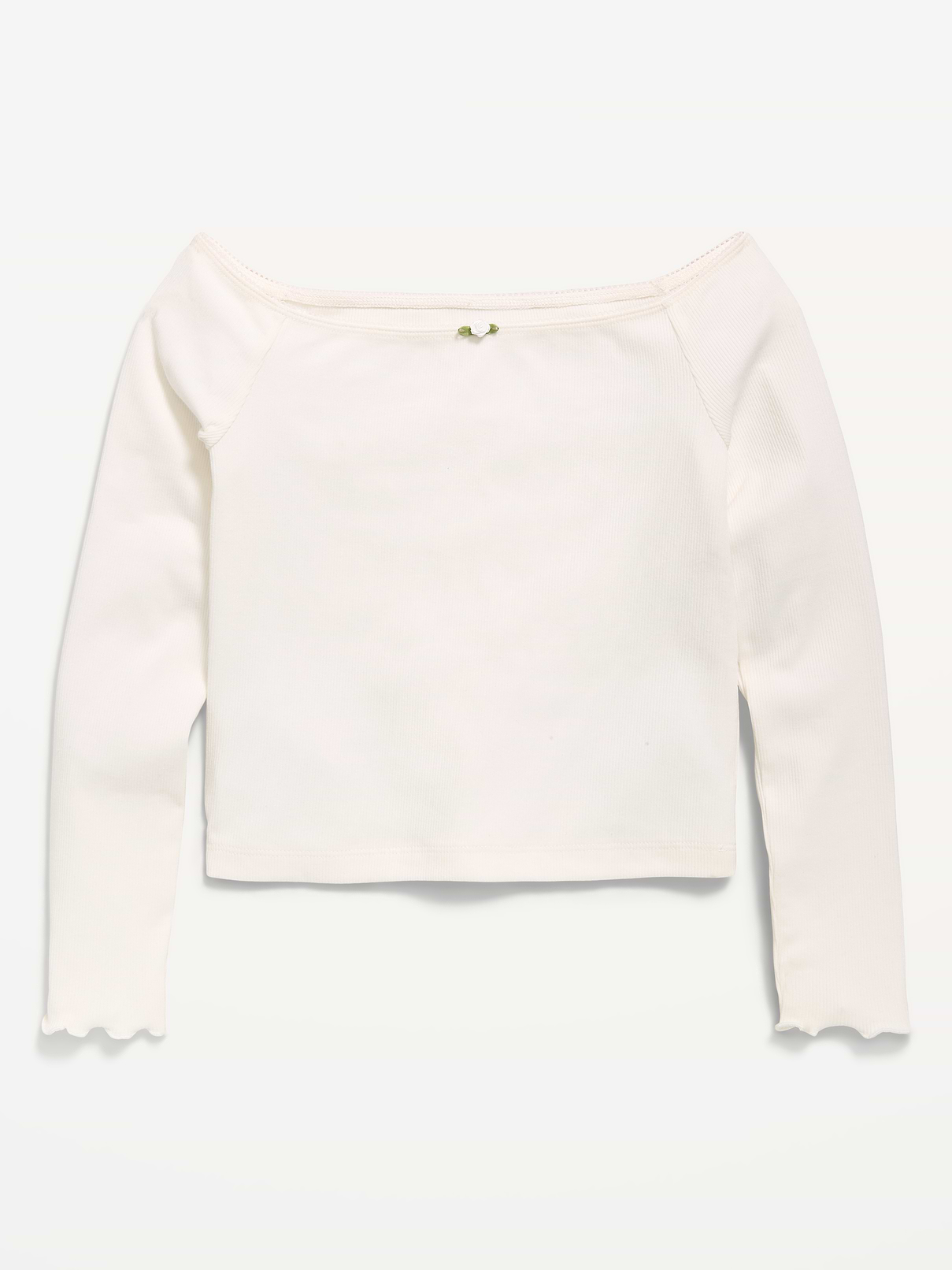 Image number 1 showing, Fitted Off-Shoulder Ribbed Top for Girls