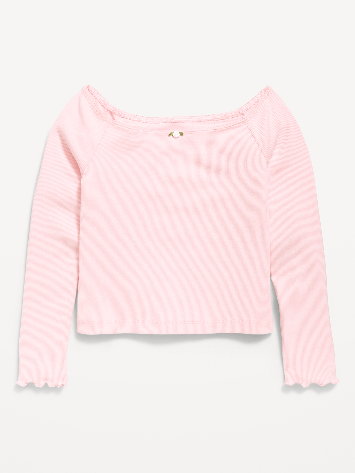 Image number 1 showing, Fitted Off-Shoulder Ribbed Top for Girls