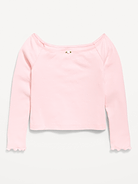 Image number 1 showing, Fitted Off-Shoulder Ribbed Top for Girls