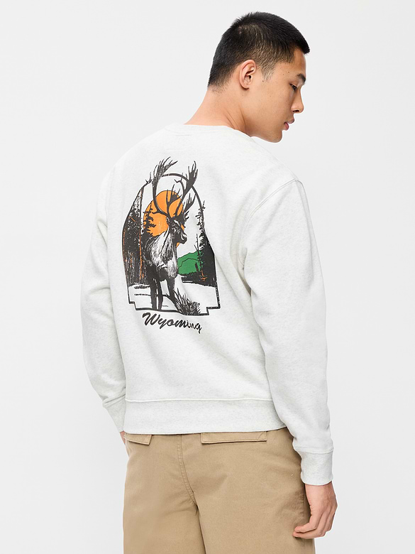 Oversized Graphic Crew-Neck Sweatshirt
