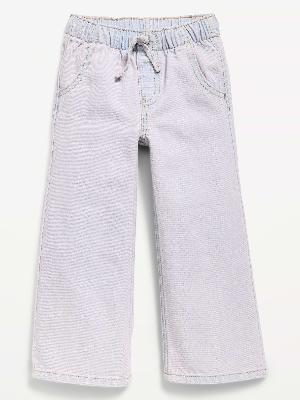 Image number 1 showing, High-Waisted Baggy Wide-Leg Pull-On Jeans for Toddler Girls