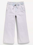Image number 1 showing, High-Waisted Baggy Wide-Leg Pull-On Jeans for Toddler Girls
