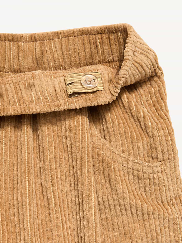 Pull-On Textured Corduroy Wide-Leg Pants for Toddler Girls