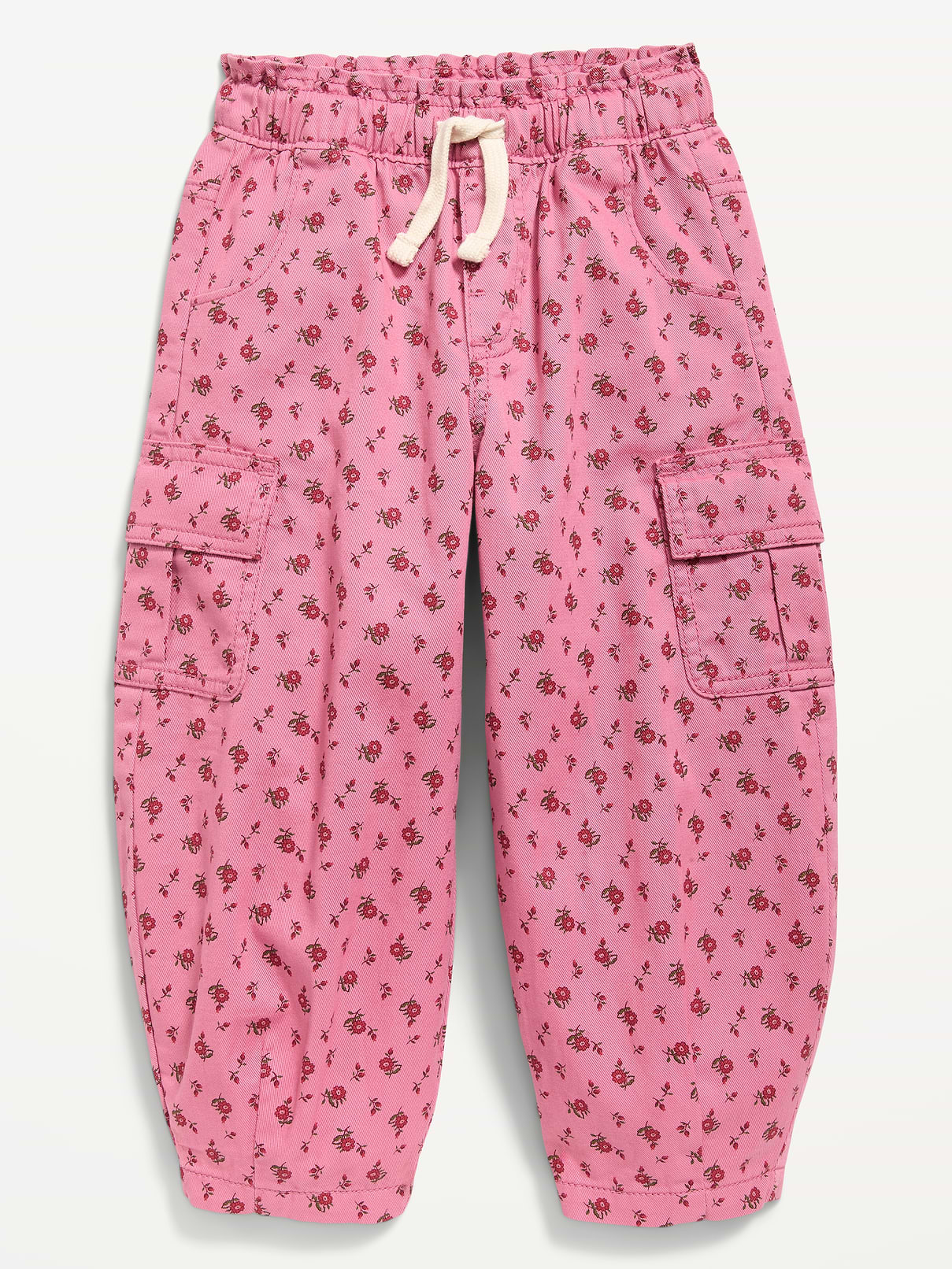 Image number 1 showing, Pull-On Barrel-Leg Cargo Pants for Toddler Girls