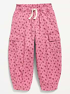 Image number 1 showing, Pull-On Barrel-Leg Cargo Pants for Toddler Girls