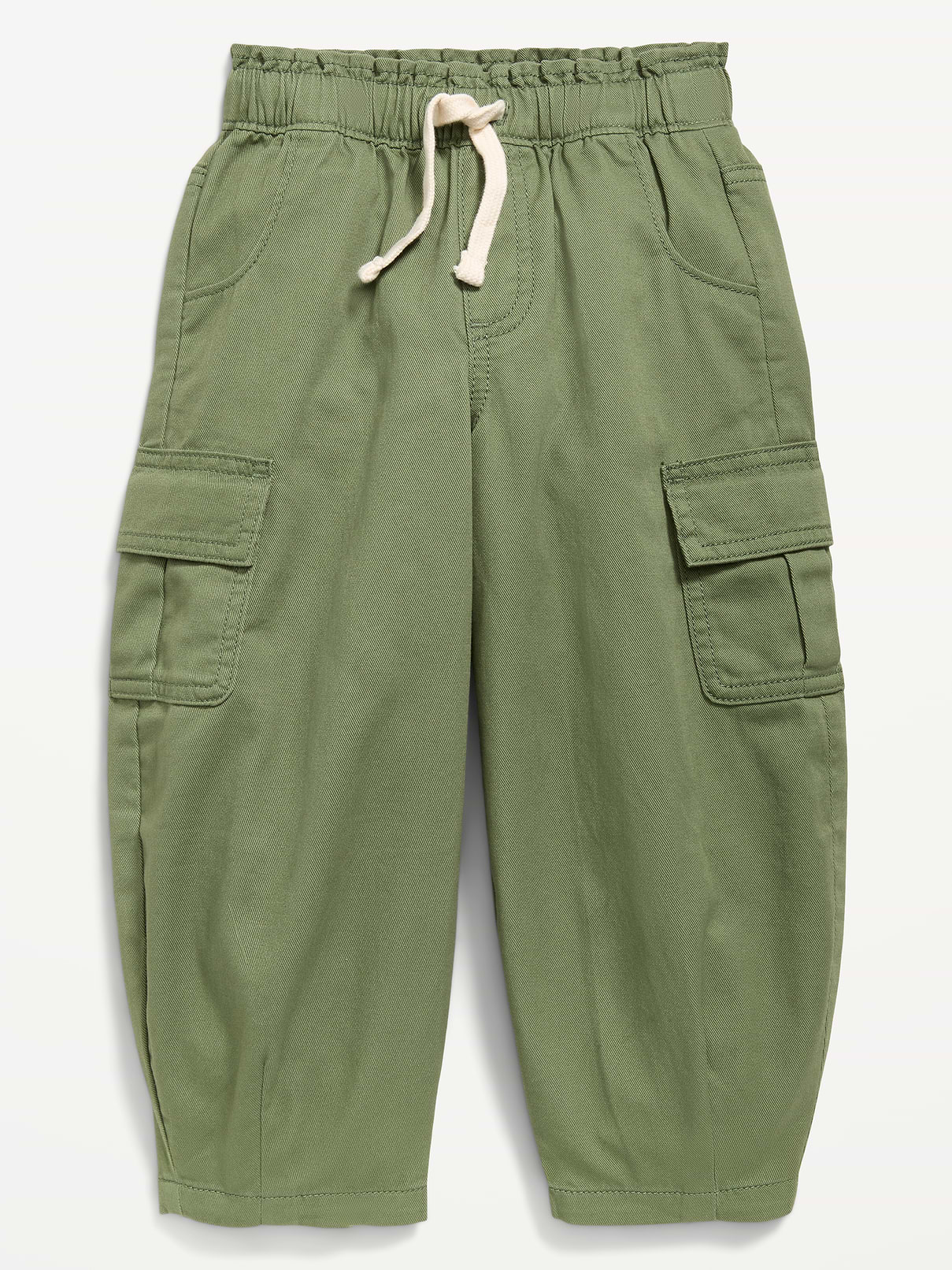 Image number 1 showing, Pull-On Barrel-Leg Cargo Pants for Toddler Girls